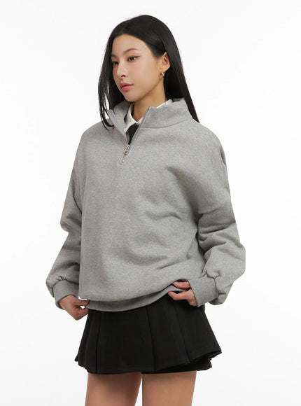 Loose-Fit Half-Zip Sweatshirt IJ503