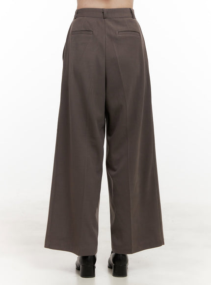 solid-print-wide-fit-polyester-pants-od417