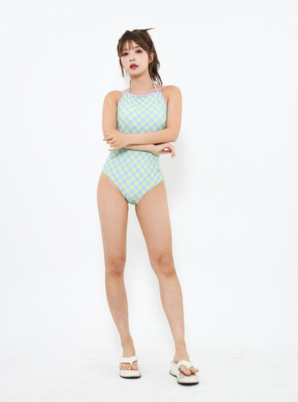 check-pattern-bikini-set-iu302