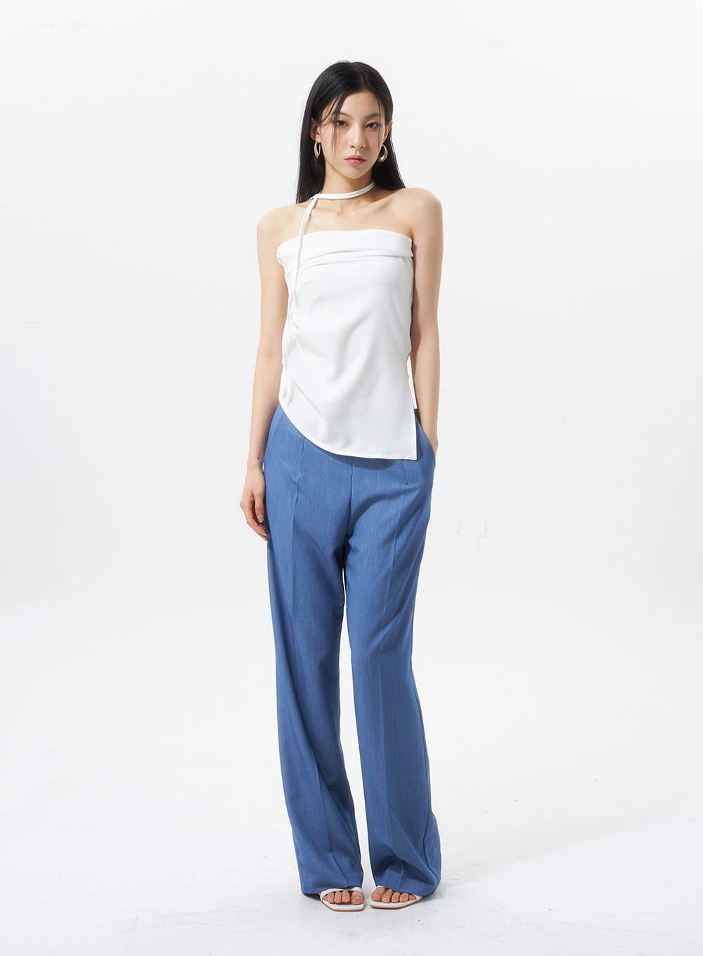 Theory Low Rise Wide Leg Linen Pants