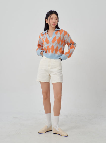 Argyle Pattern Sweater IM315