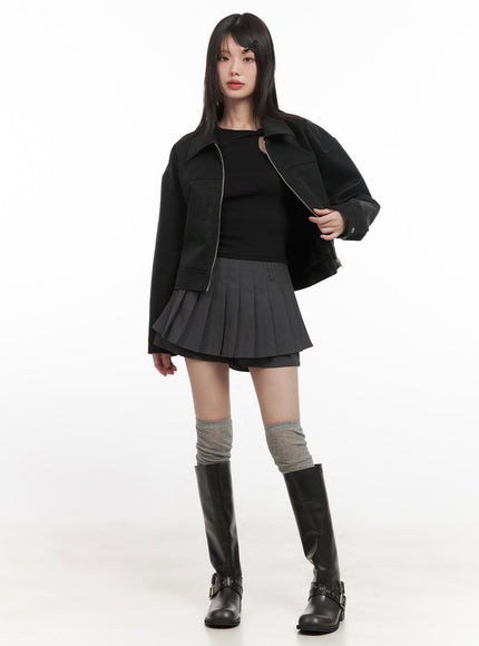 Pleated Mini Skirt with Built-In Shorts CJ528