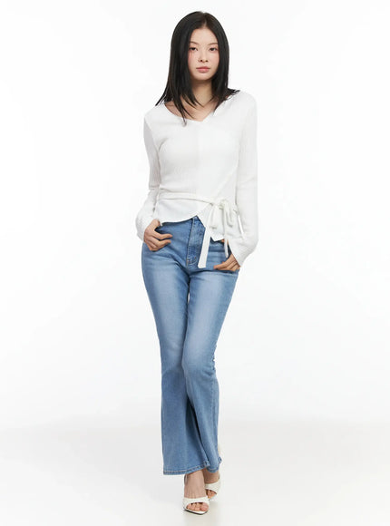 chic-v-neck-ribbed-knit-top-set-im524