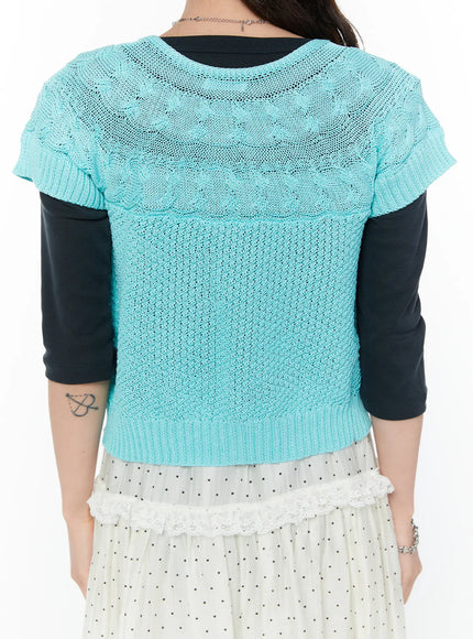 short-sleeve-cable-knit-cardigan-cy515
