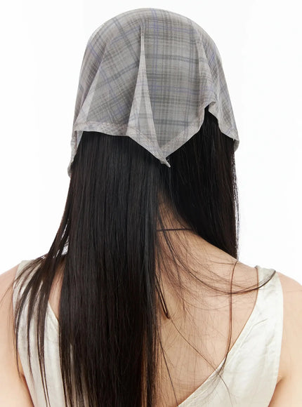 Plaid Sheer Headscarf IM523