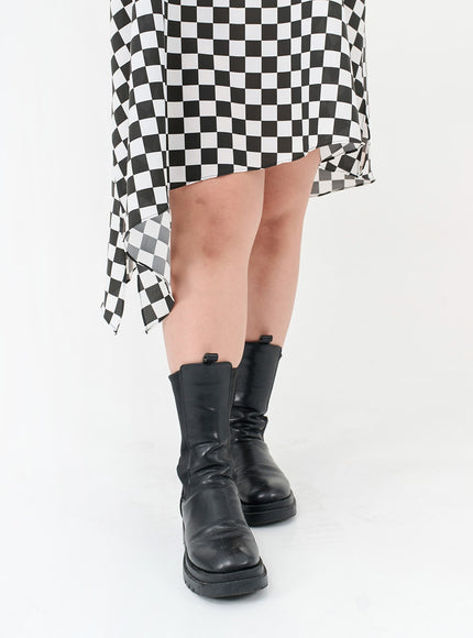 Plus Checked Sleeveless Dress IG09