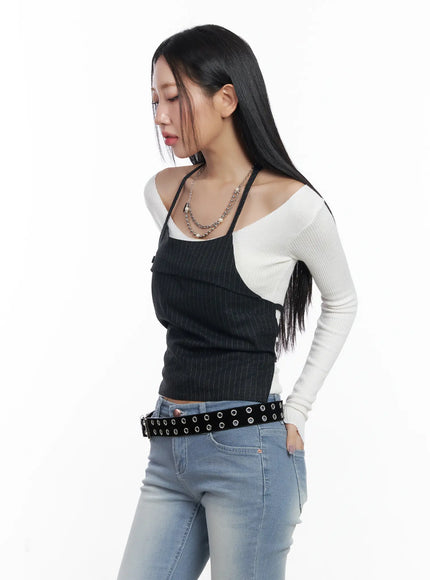 Striped Halter Bustier CF503