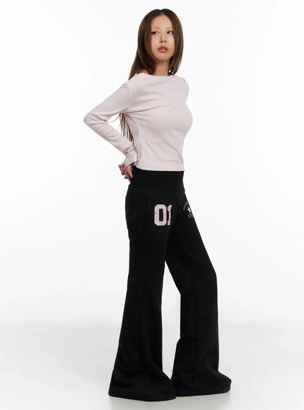 Graphic Bootcut Pants IN528