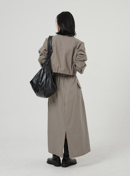 String Detail Cropped Shirt OF310