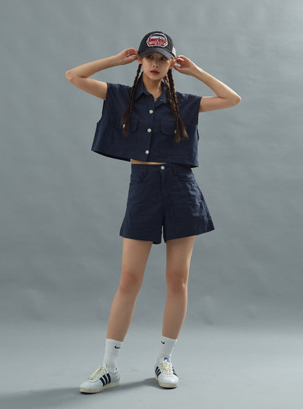 Linen Crop Shirt CU22