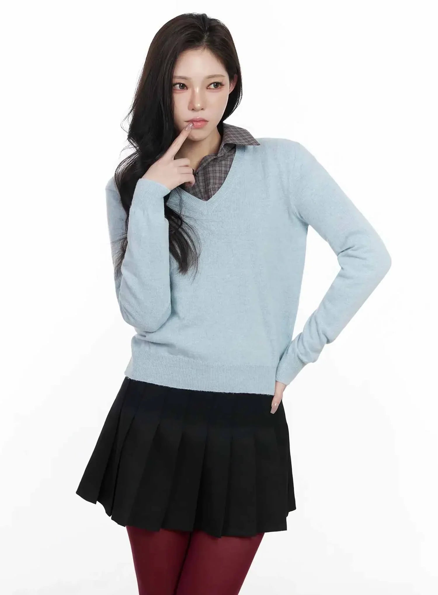 Simple Cashmere V-Neck Knit IJ528