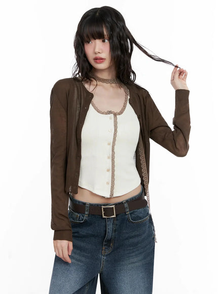 Brown Sheer Cardigan IL531