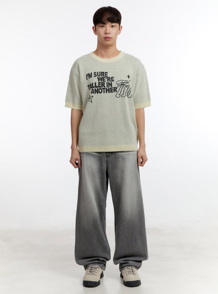 Men's Short Sleeve Graphic Sweater IA507