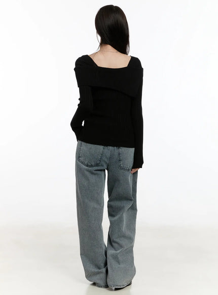 Ysabelle Gray Washed Wide Leg Jeans CM510