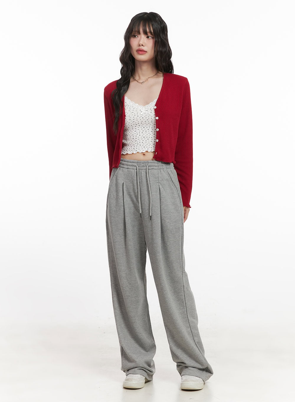 Pintuck Straight-Leg Sweatpants CJ528