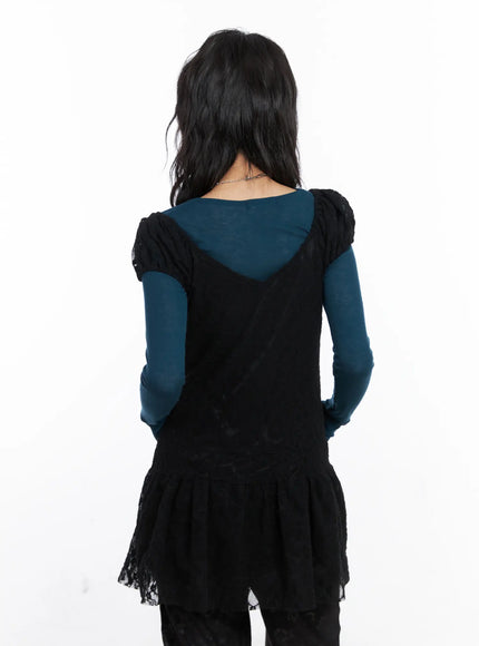 lace-shirred-mini-dress-co507