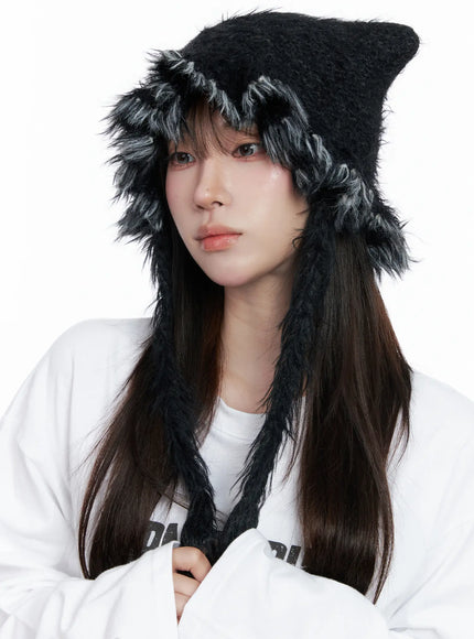 Delilah Cat-Ear Faux Fur Beanie CO521