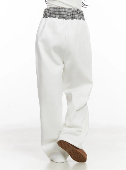 plaid-trim-sweatpants-cn527