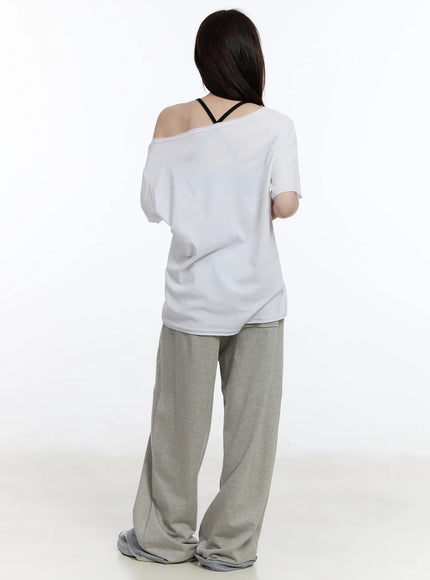 Two-Toned Wide-Leg Sweatpants CA502