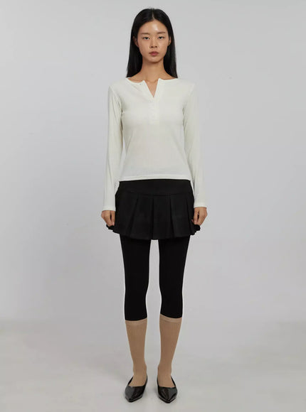 Slim Fit Ribbed Top IJ509