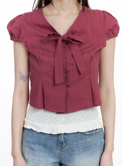 chic-puff-sleeve-ribbon-tie-blouse-cm525