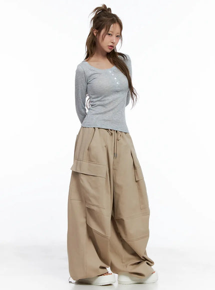 Wide-Leg Cargo Balloon Pants CL514