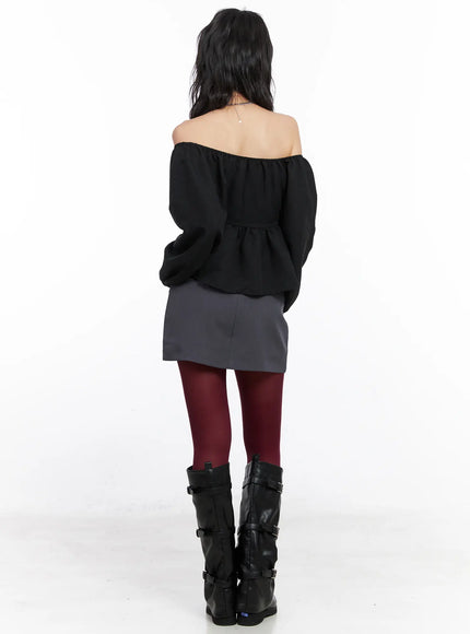 Low-Rise Belted Mini Skirt CO508