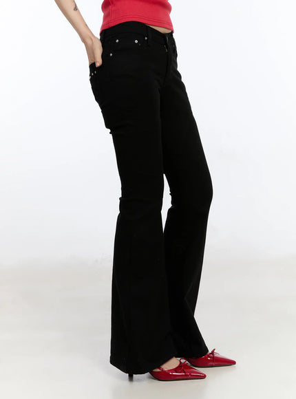 Studded Pocket Hip Pad Bootcut Pants CA507