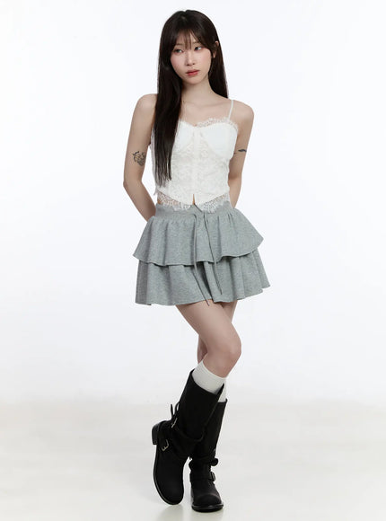Layered Ruffle Mini Skirt CA501