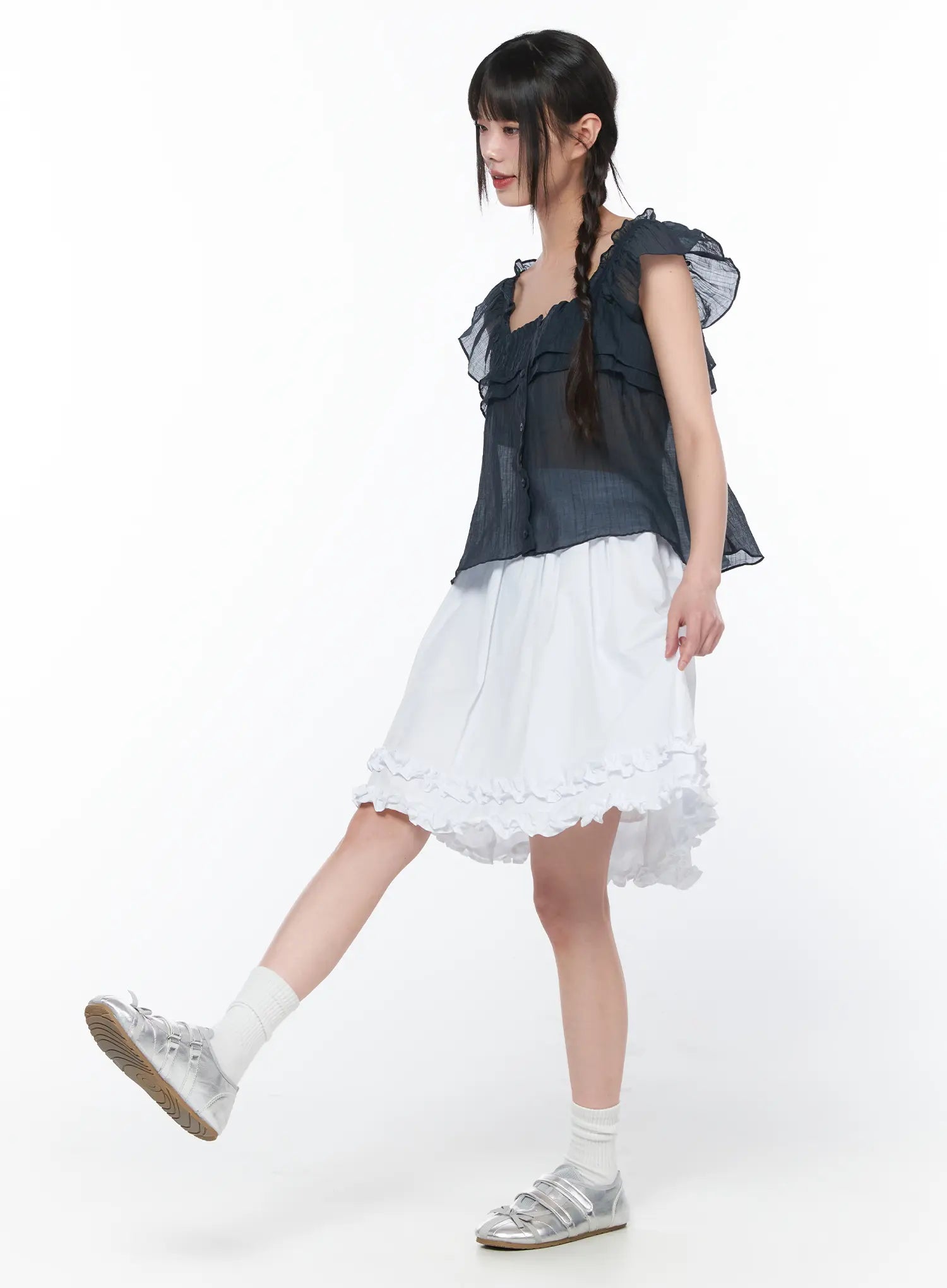 sheer-ruffle-sleeve-blouse-ca528