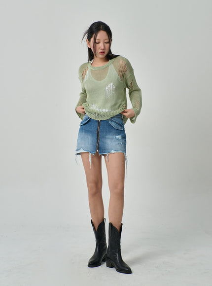 Mesh Sweater IF316