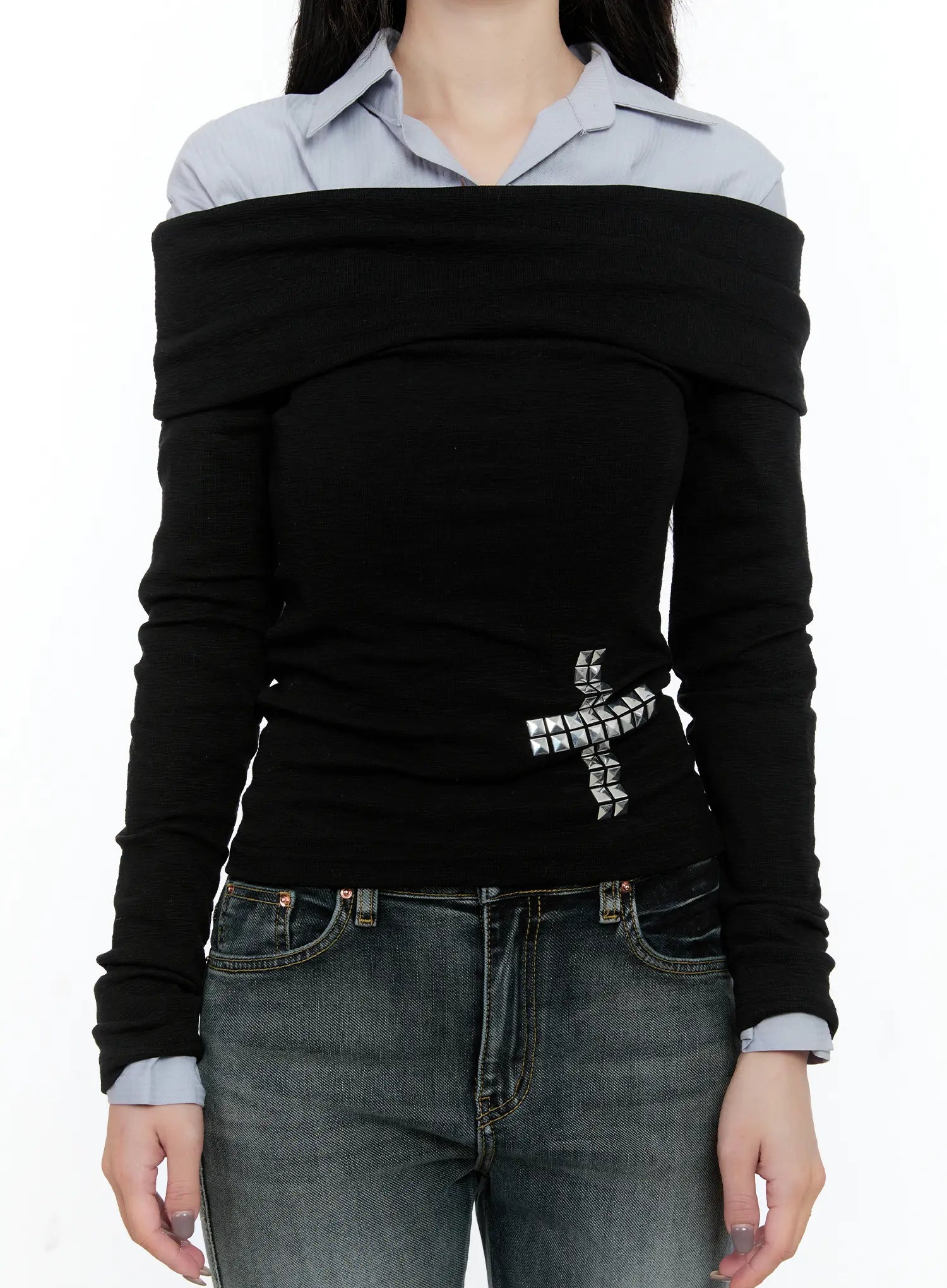 off-shoulder-studded-cross-top-cn517