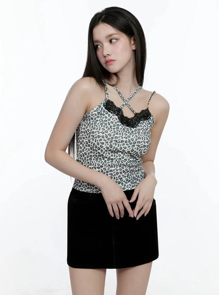 Patterned Lace Cami Top IO527