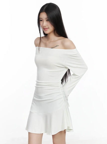 Off-Shoulder Ruched Dress IM506