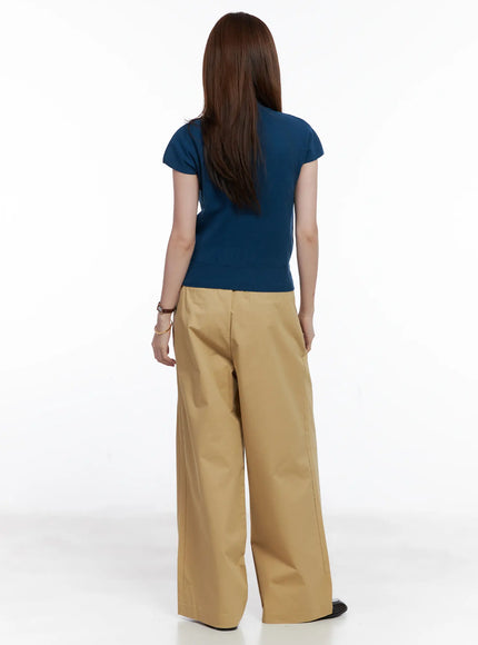 Wide Leg Pintuck Cotton Slacks CG520