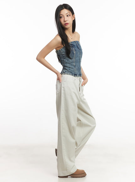 Urban Denim Stitched Tube Top CA503