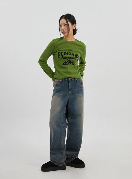 Baggy-Jeans mit mittlerer Leibhöhe Unisex CJ330