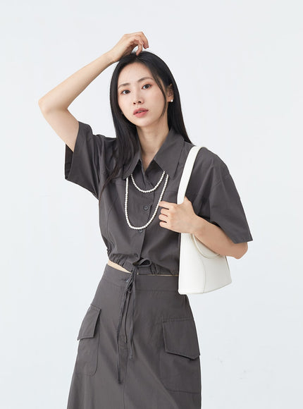 Cargo Wide Fit Long Skirt with Pocket UU1407