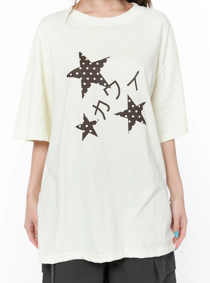 star-print-oversized-tee-cy529