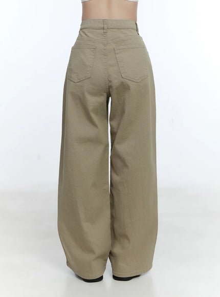High-Waist Wide-Leg Cotton Pants CG513