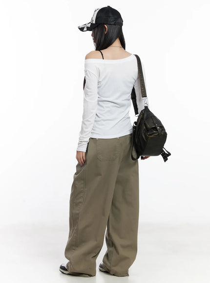 Pintuck Wide-Leg Pants CJ530