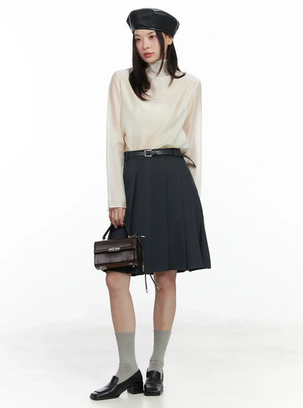 Sheer High Neck Blouse IF524