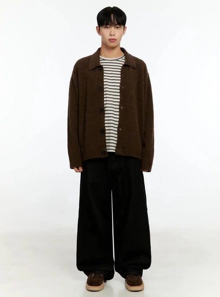 mens-simple-wool-collar-cardigan-in525