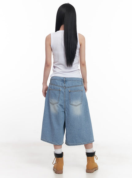 layered-drawstring-baggy-jorts-cy527