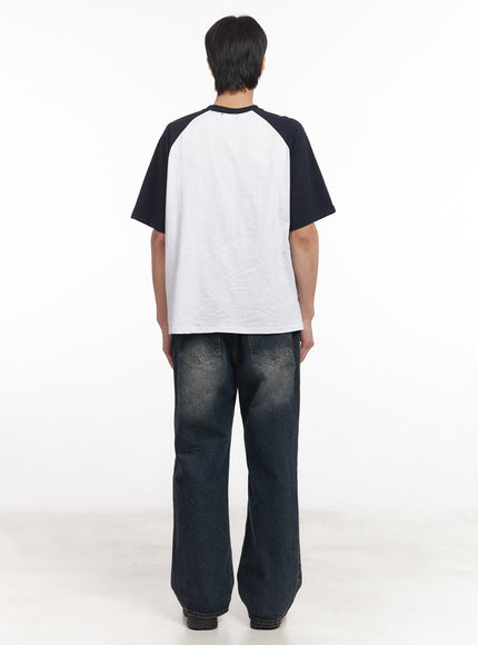 Men's Pintuck Washed Jeans IA511