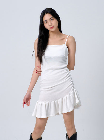 Thin Strap Frill Mini Dress BJ331