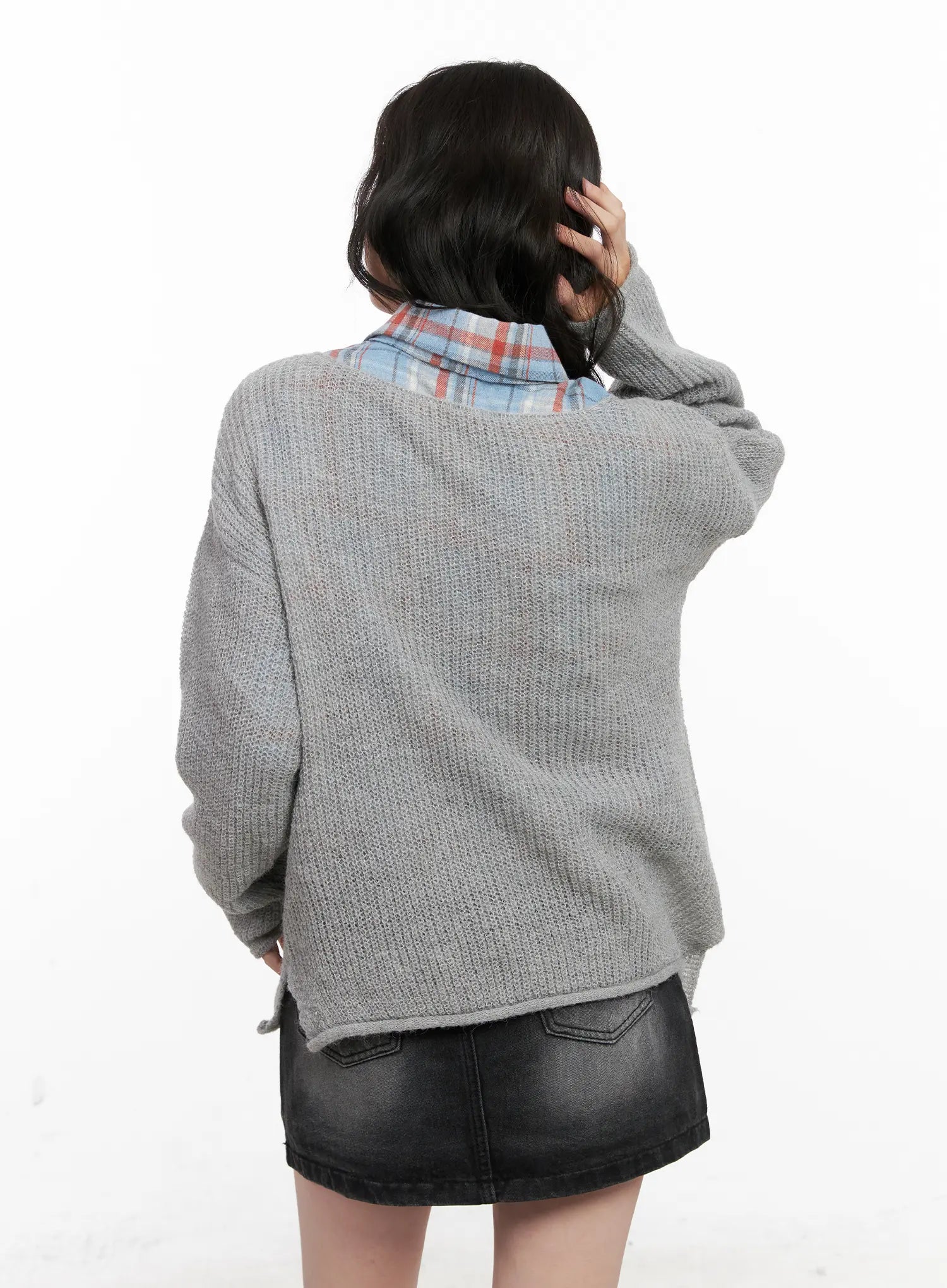 Oversized Boat Neck Knit Sweater CN504