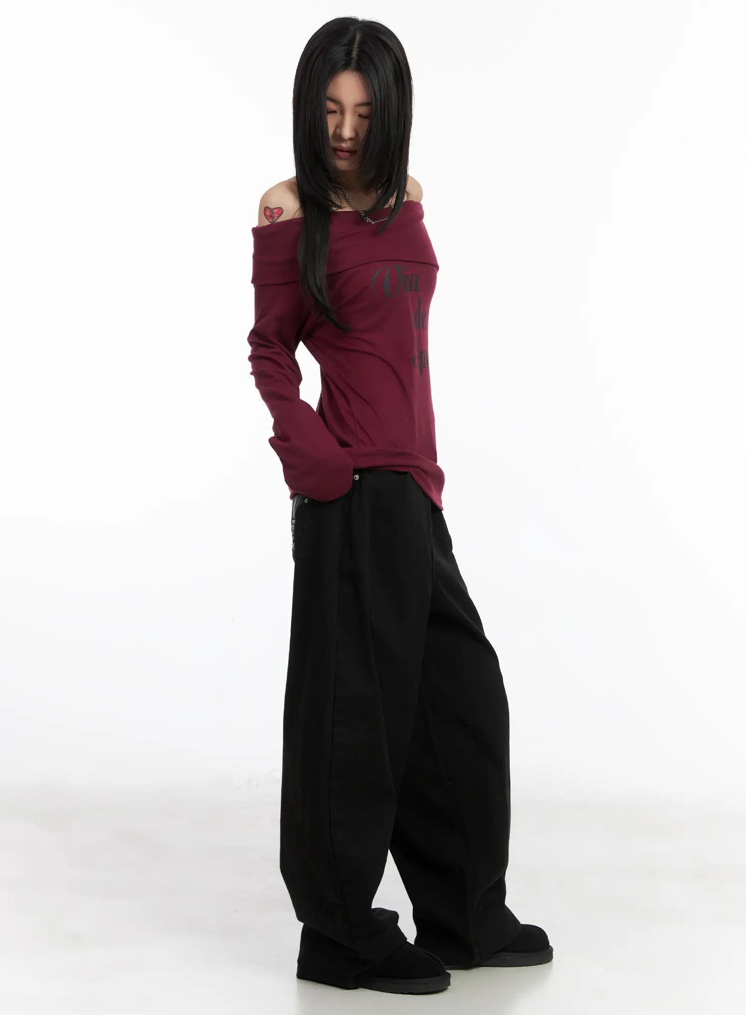 off-shoulder-graphic-button-long-sleeve-top-cd508