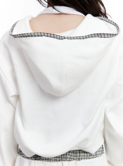 plaid-trim-crop-zip-up-hoodie-cs530