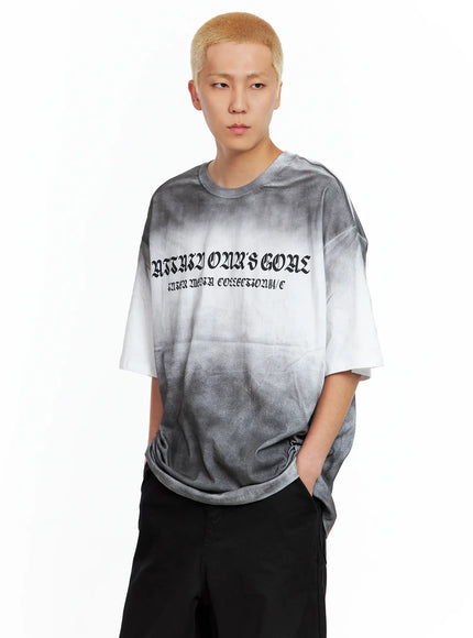 Men's Gradient Graphic Oversized Tee IL511